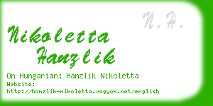 nikoletta hanzlik business card